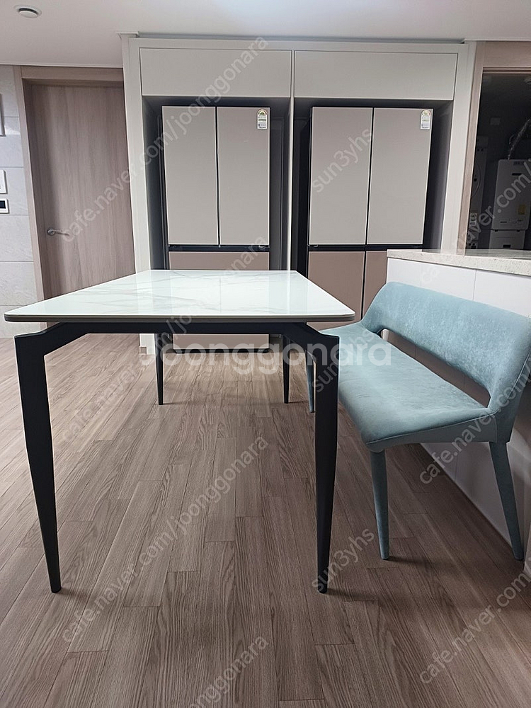 세라믹 6인용 식탁+3인용 긴의자--0